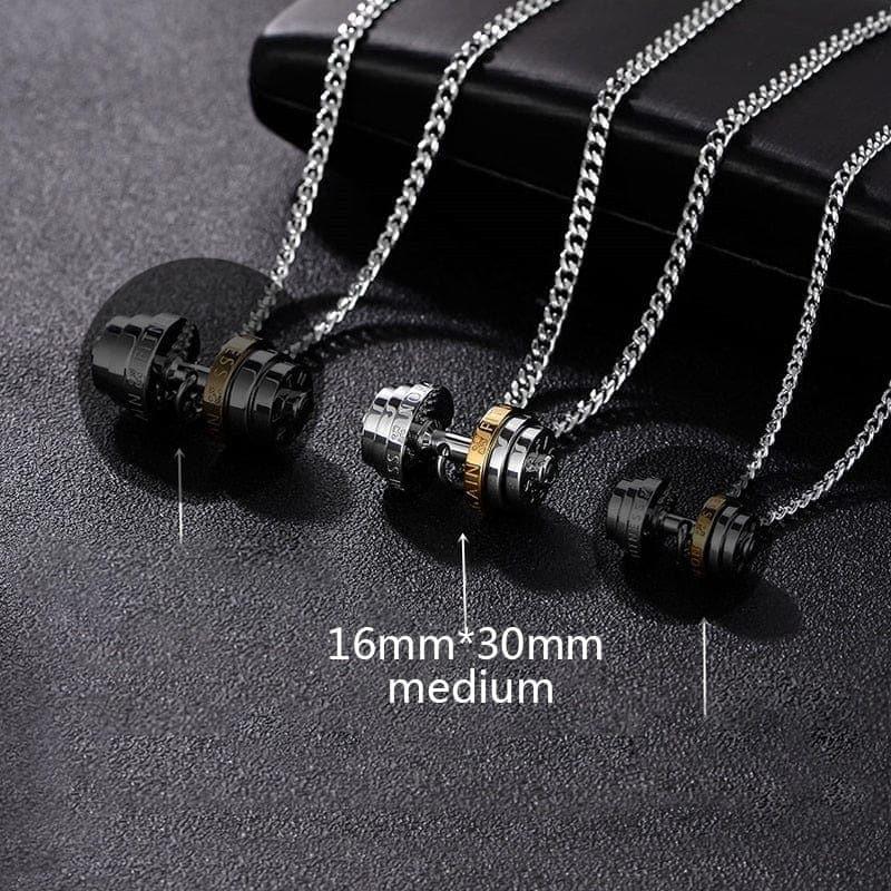 Barbell Necklace Male necklace stainless steel mens Couple pendants Fitness sports man accessories jewelry for neck - Ammpoure Wellbeing 🇬🇧